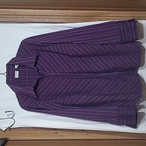 Covington Women's purple long sleeve dress shirt with metallic thread 16/18 W